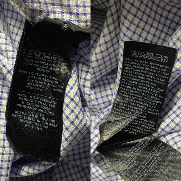 TOM FORD Light Blue White Cotton Micro Gingham Button Up Shirt - Picture 8 of 9